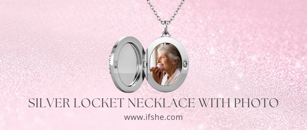 Silver Locket Necklace with Photo