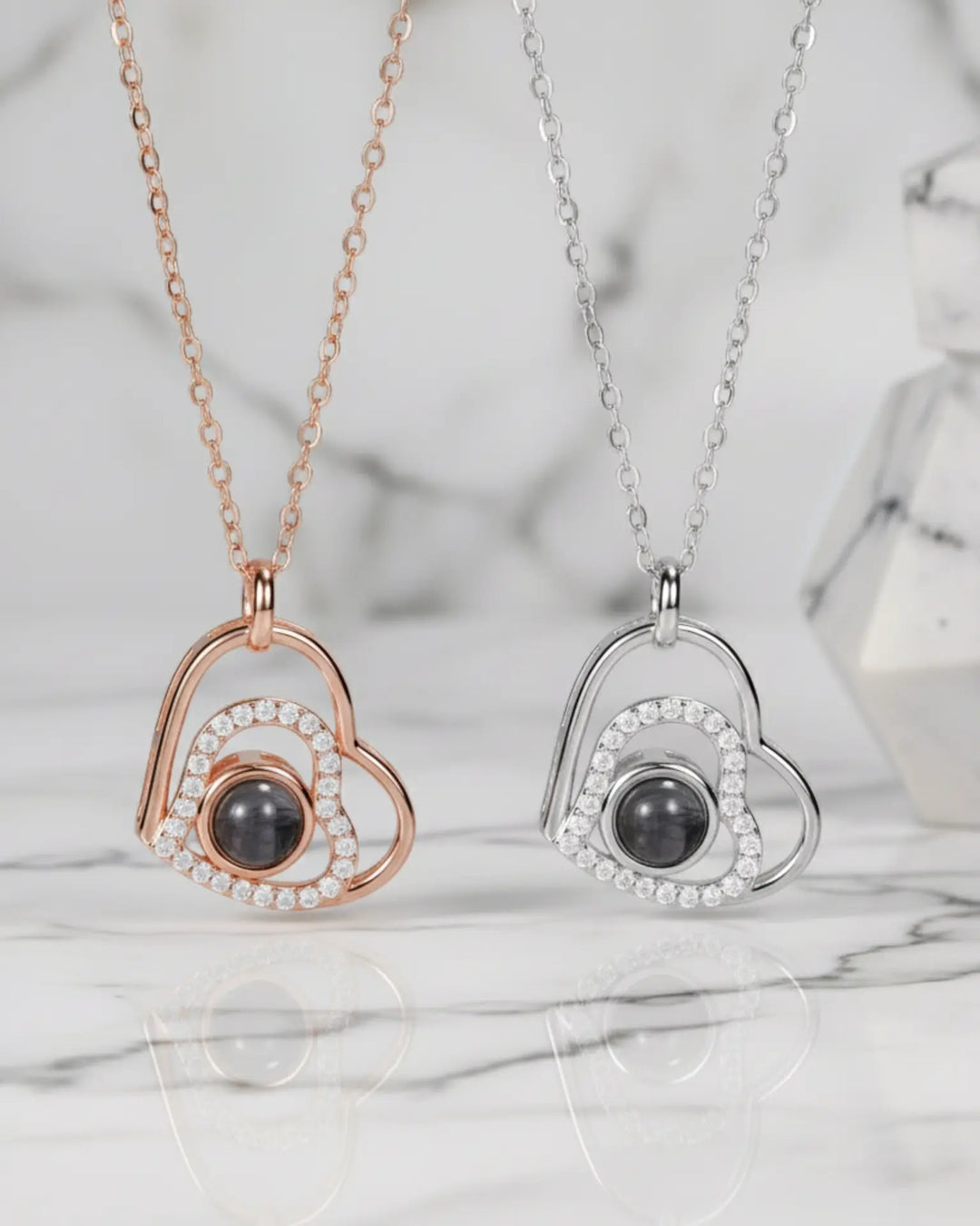 Enduring Memory Stainless Steel Photo Projection Necklace IfShe Jewelry