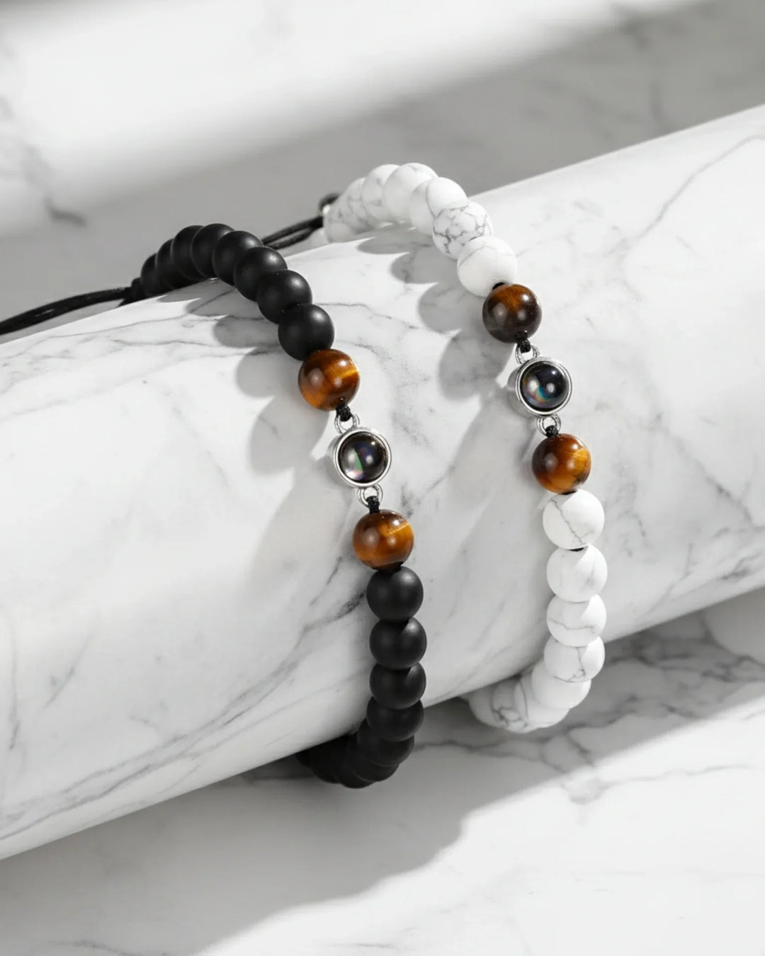Personalised Photo Projection Bracelet – Magnesite Stone Beads for Women IfShe UK