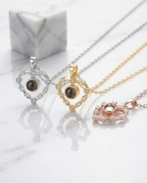 Personalized Heart Photo Projection Necklace IfShe Jewelry