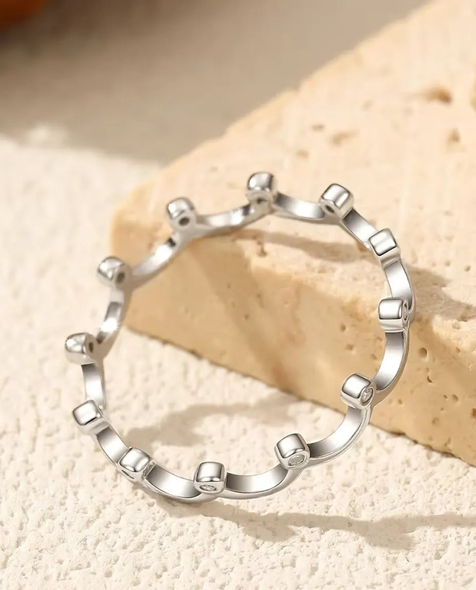 Crown Moissanite Stacking Ring