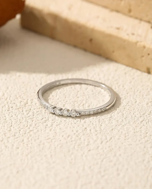 Curved Moissanite Wedding Band