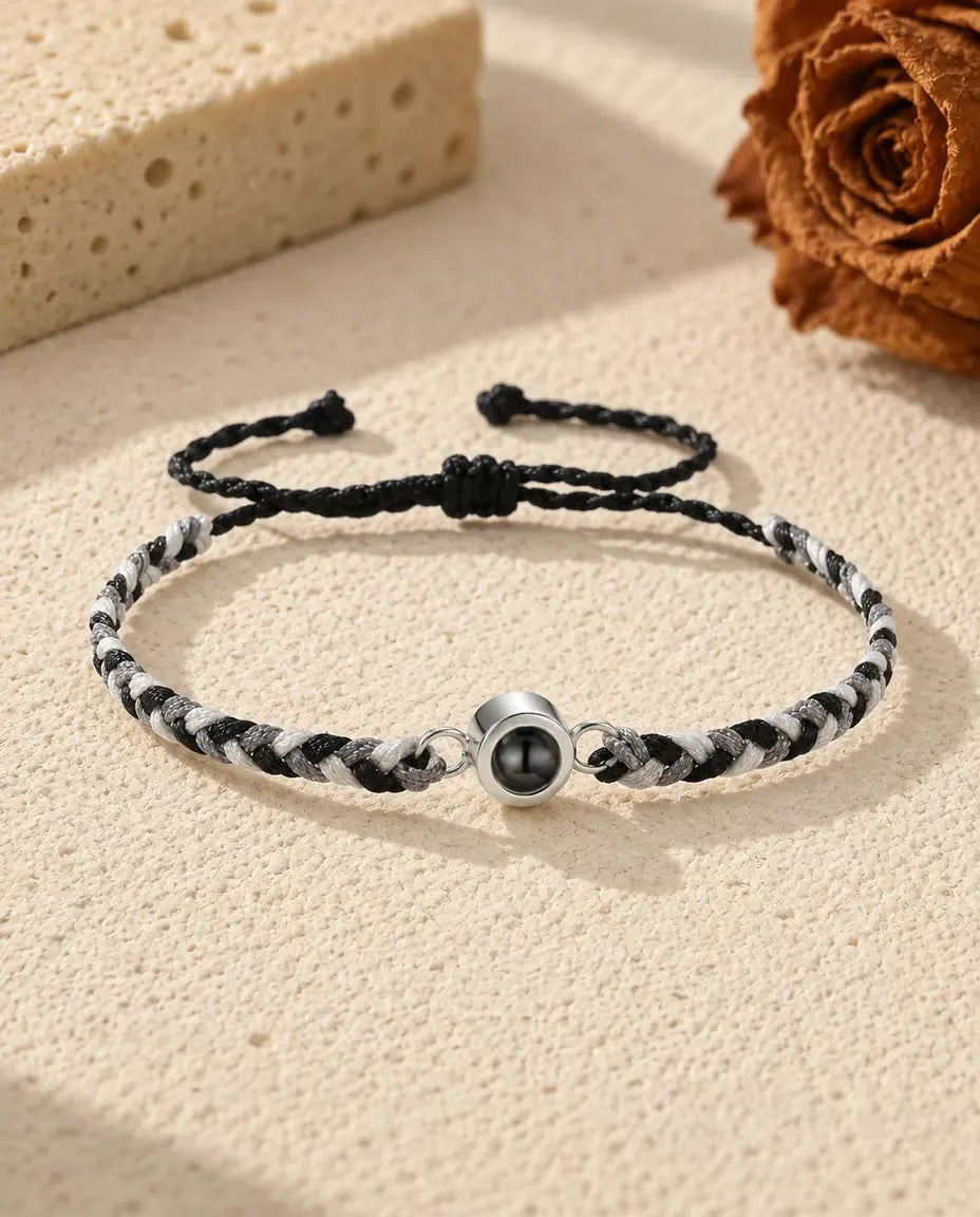 Photo Projection Bracelet - in black and grey