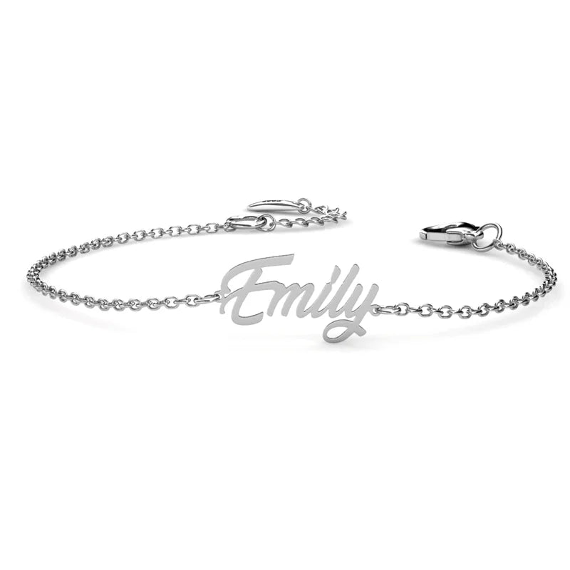 Sterling Silver Personalized Name Bracelet, Custom Made Name Bracelet, Name Jewelry Gold/Silver/Rose Gold