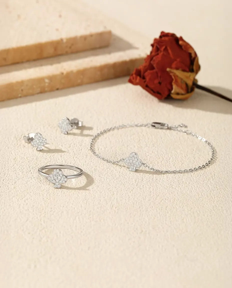 Moissanite Club Jewelry Set in 925 Sterling Silver