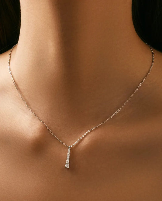 Moissanite Lariat Y Necklace – Graduated Drop Pendant in 925 Sterling Silver, Layering