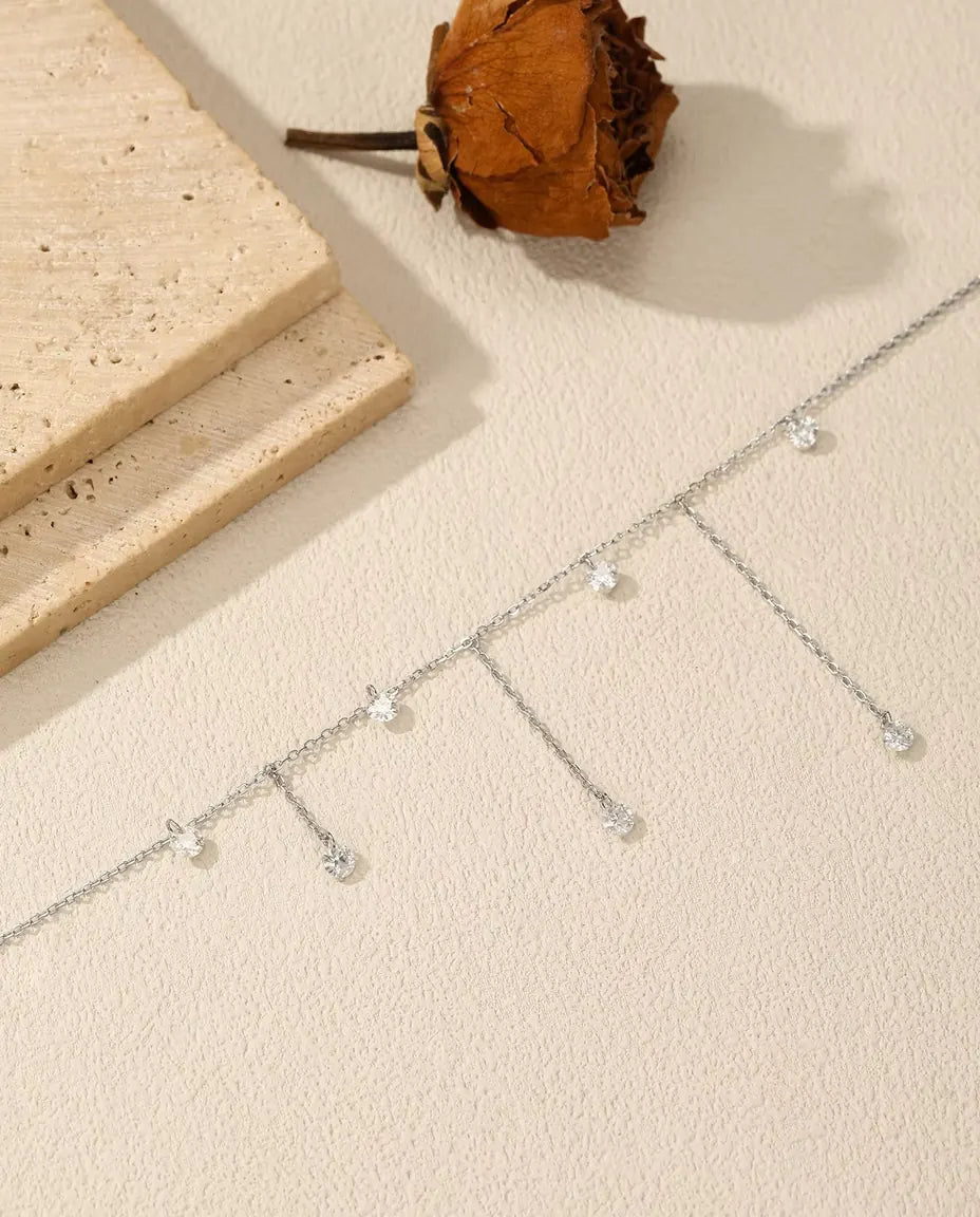 Moissanite Station Necklace