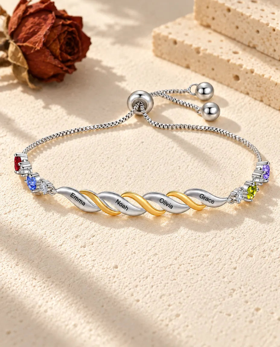 Personalized Mom Bracelet - front view