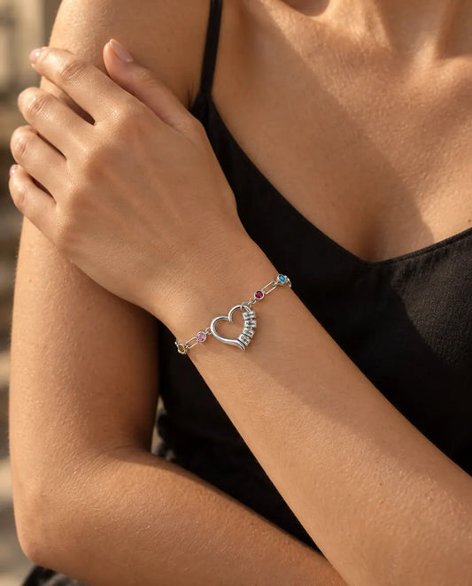 Personalized Birthstone Bracelet - worn on a model