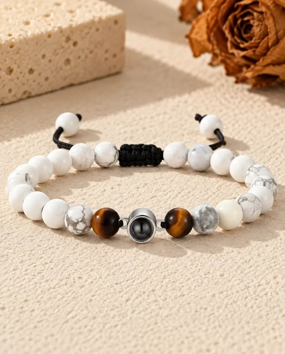 Personalized Photo Projection Bracelet for Women - laid flat