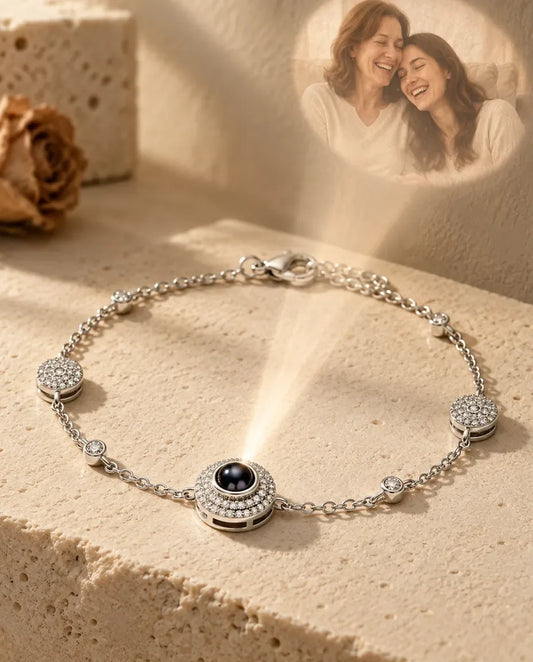 Photo Projection Bracelet - projecting the hidden photo onto a wall