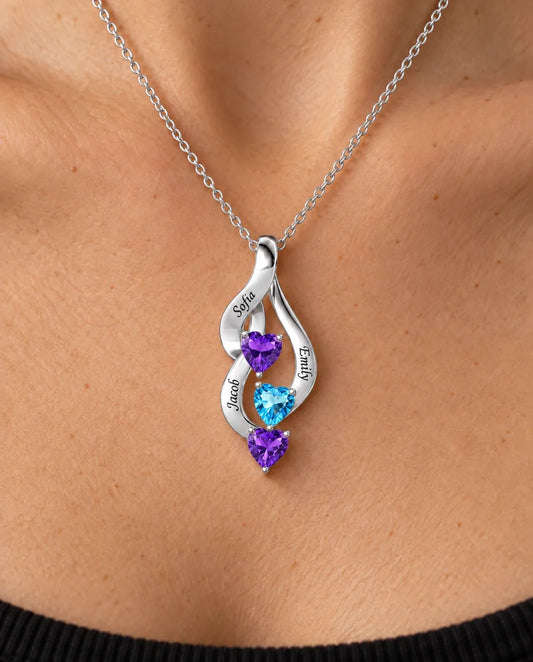 Personalized Mom Necklace - worn on a model