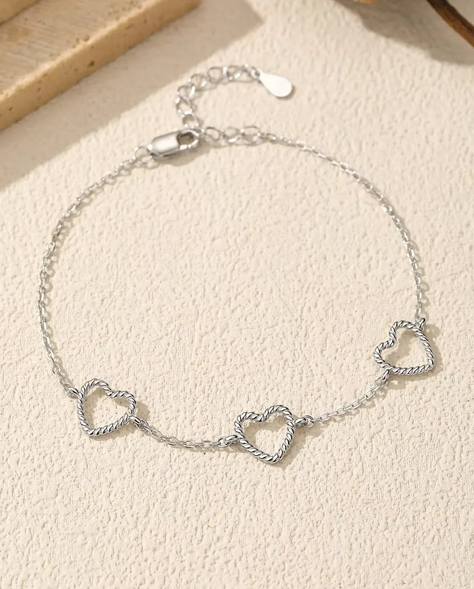 Sterling Silver Heart Chain Bracelet