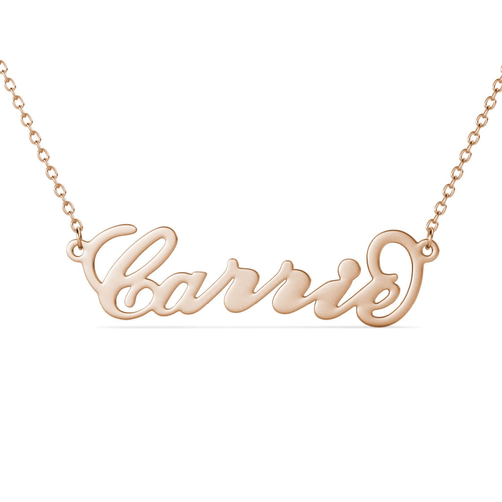 Carrie Style Name Necklace - Personalised Name Necklace Rose Gold - IFSHE UK