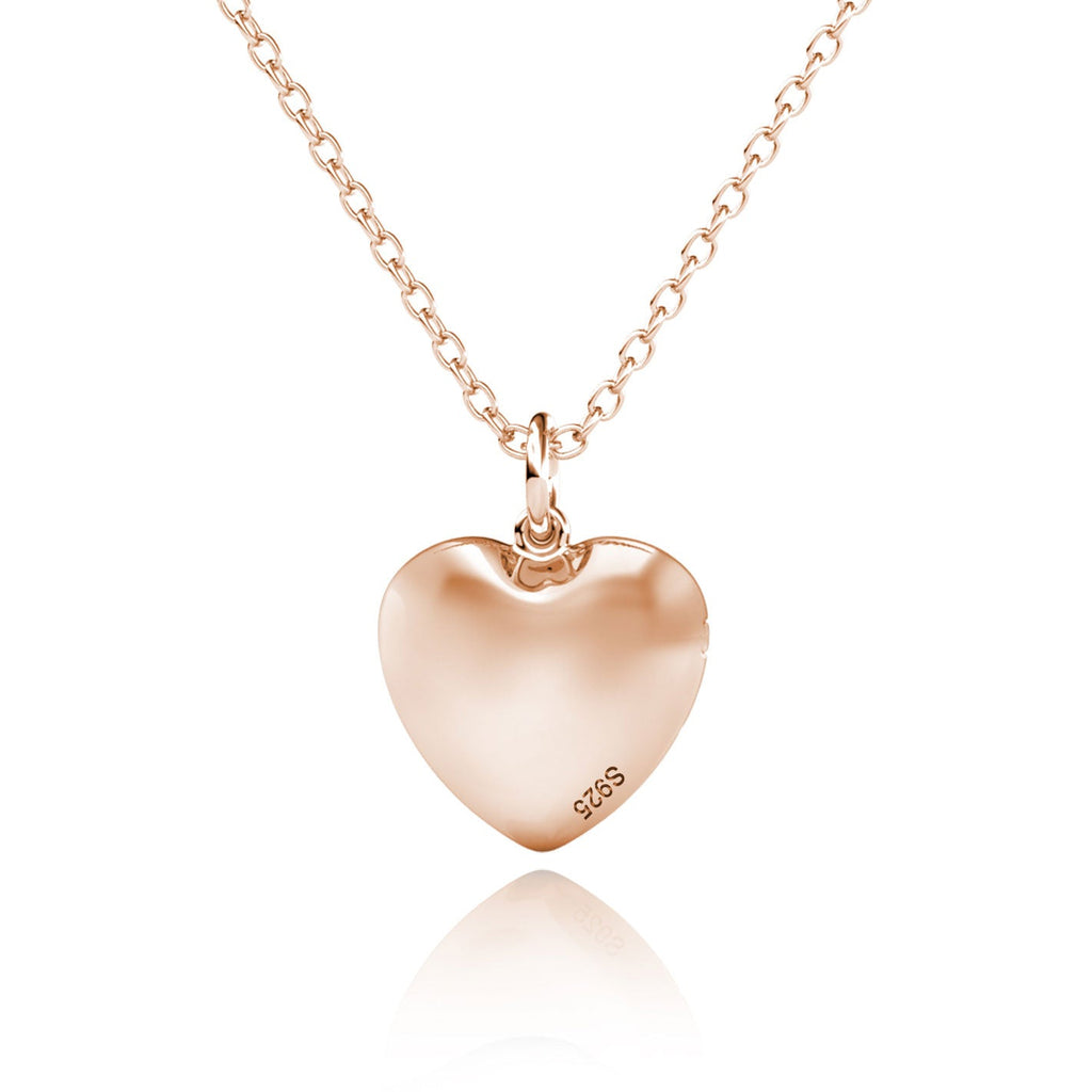 Heart Locket Necklace with Picture Inside - Rose Gold