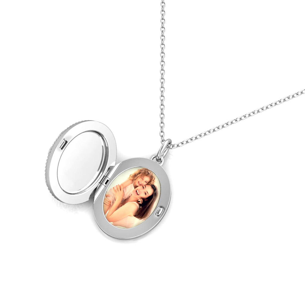 Personalised Locket with Photo - Oval Locket with Picture Inside - Sterling Silver