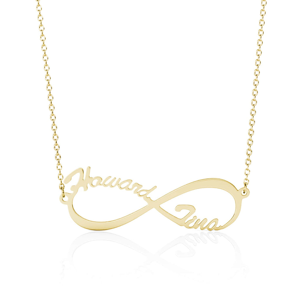 Infinity Two Name Necklace - Personalised Name Necklace Gold - IFSHE UK