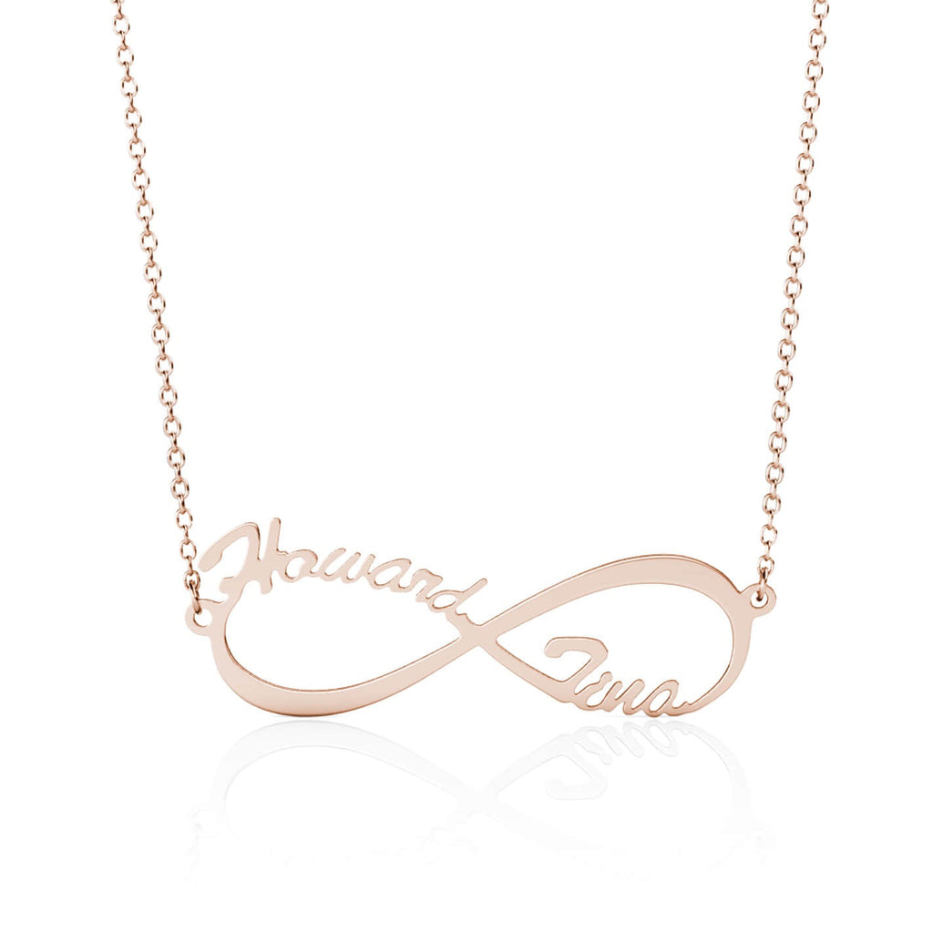 Infinity Two Name Necklace - Personalised Name Necklace Rose Gold - IFSHE UK
