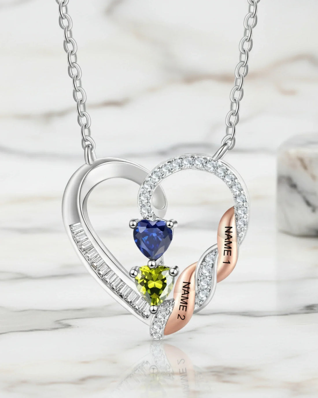 Personalized Heart Necklace for Mom