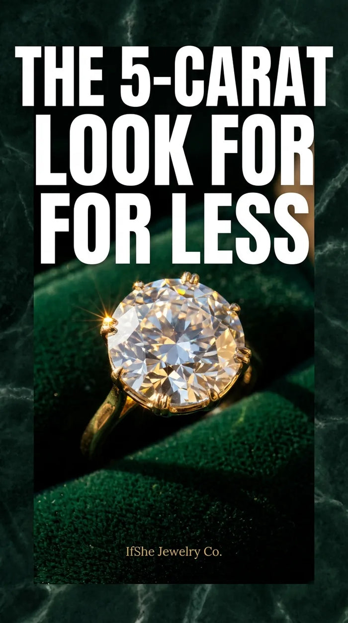 Close-up macro shot of a sparkling Old European Cut Moissanite engagement ring, showcasing its high crown, small table, and distinct large facets that reflect pastel light, set in a vintage-inspired gold band.