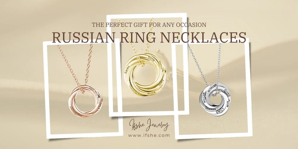 Russian Ring Necklace with Engraving in 10K Yellow Gold | My Name Necklace  Canada