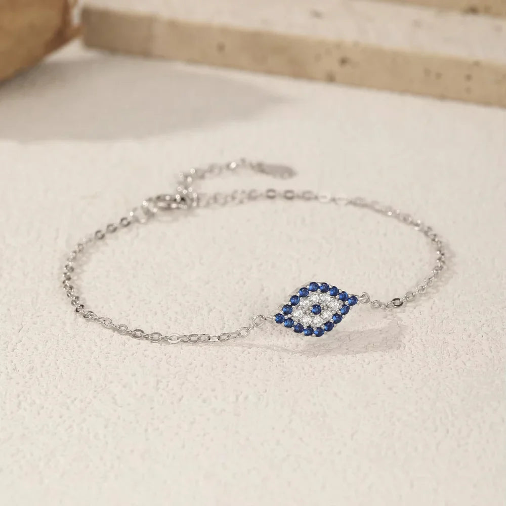 925 Sterling Silver Evil Eye Bracelet for Protection - Eye of Evil Bracelet