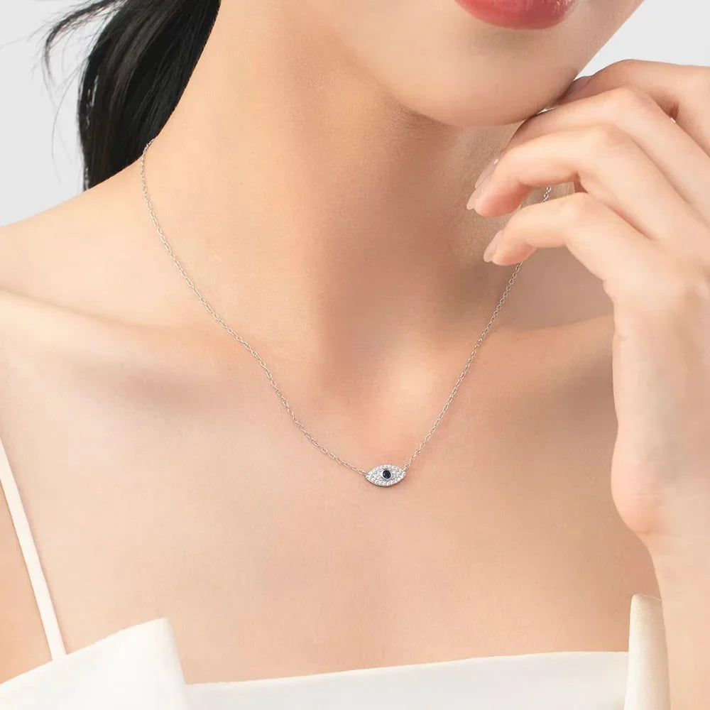 925 Sterling Silver Evil Eye Necklace for Women - Women's Evil Eye Pendant Necklace