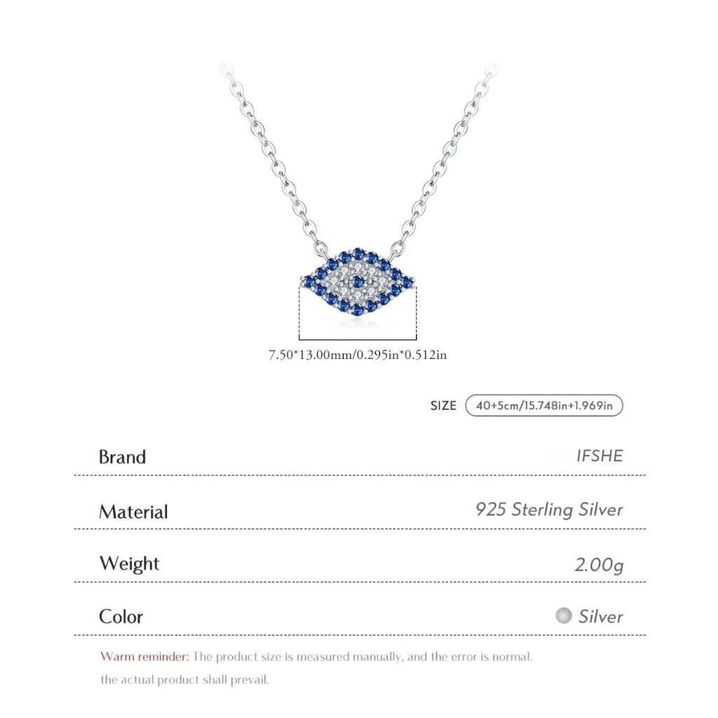 925 Sterling Silver Evil Eye Necklace for Women - Evil Eye Choker