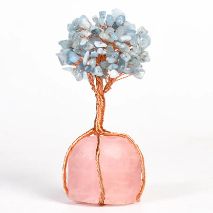 Amethyst Crystal Tree with Rose Quartz Base
