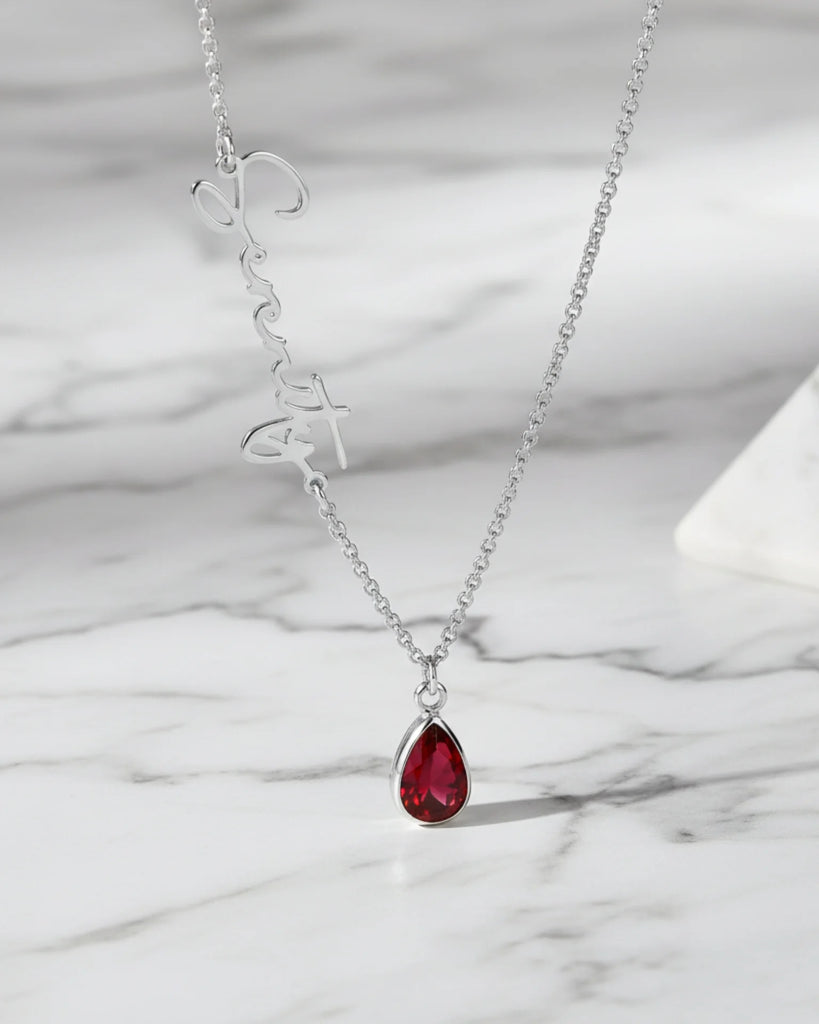 Birthstone Name Necklace – Personalized Gift Jewelry IfShe