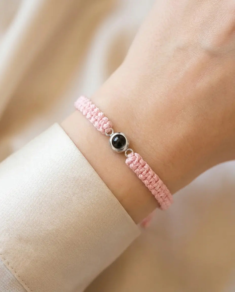 Braided Photo Projection Bracelet - Adjustable Rope Memory Wristband IfShe Jewelry