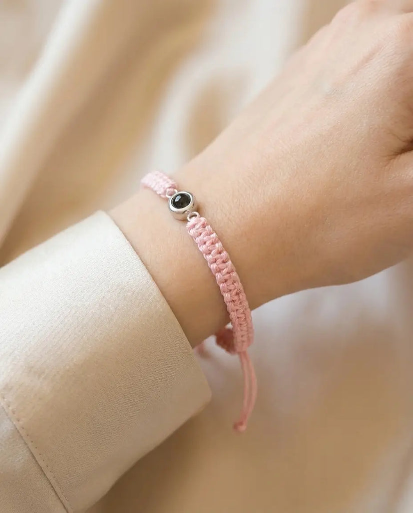 Braided Photo Projection Bracelet - Adjustable Rope Memory Wristband IfShe Jewelry