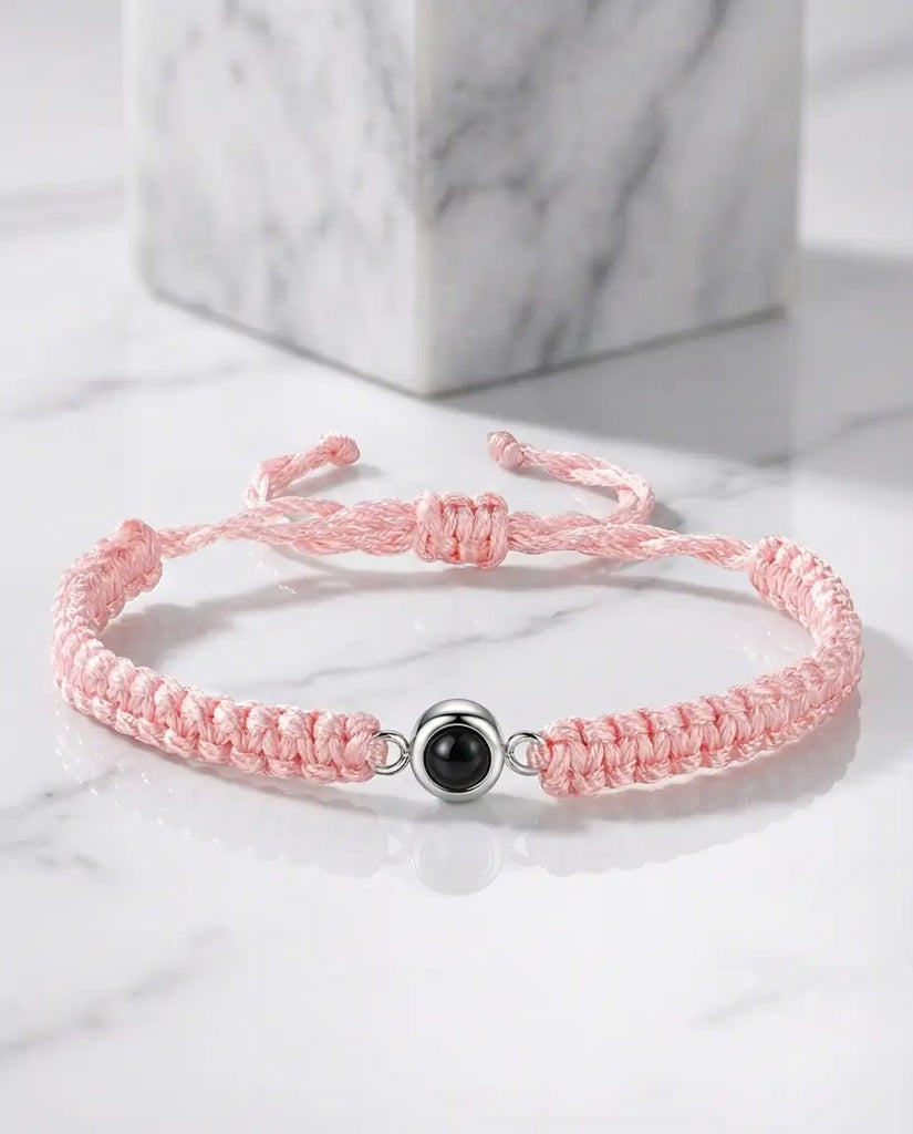 Braided Photo Projection Bracelet - Adjustable Rope Memory Wristband IfShe Jewelry