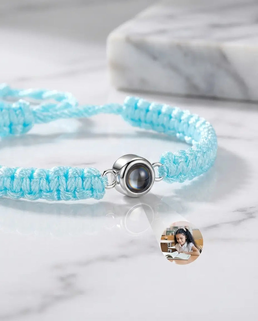 Braided Photo Projection Bracelet - Adjustable Rope Memory Wristband IfShe Jewelry