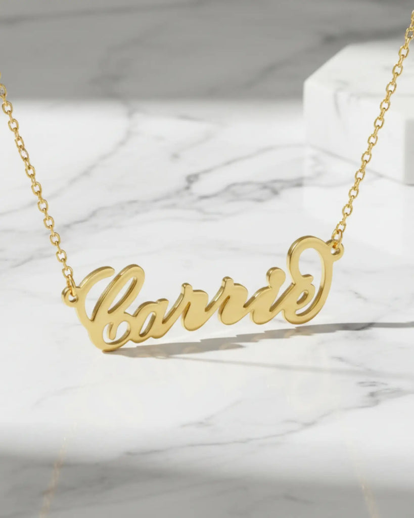 Carrie Script Name Necklace – Personalized Silver Jewelry IfShe Jewelry