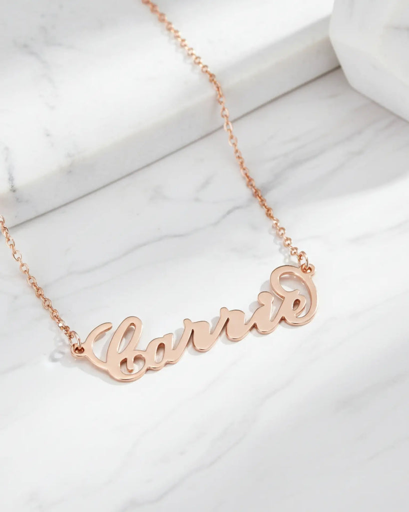 Carrie Script Name Necklace – Personalized Silver Jewelry IfShe Jewelry