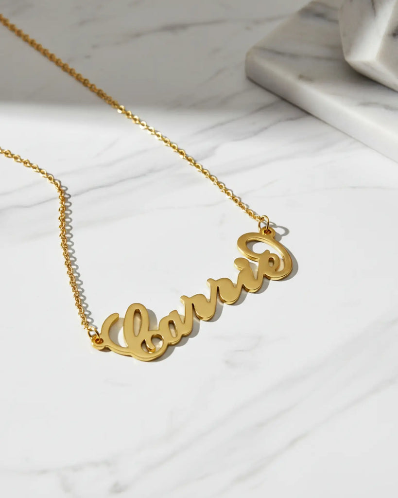 Carrie Script Name Necklace – Personalized Silver Jewelry IfShe Jewelry
