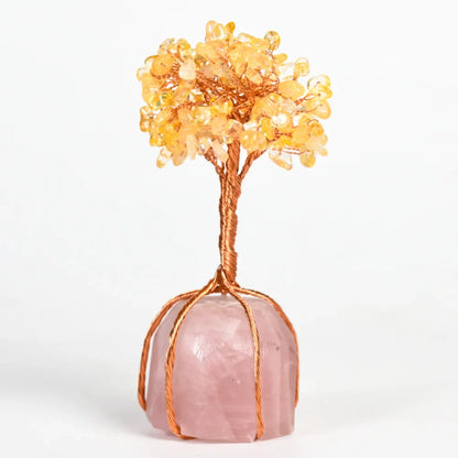 Rose Quartz Crystal Tree with Rose Quartz Base