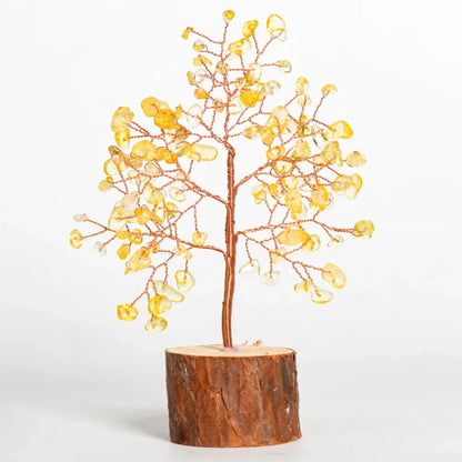 Red Onyx Crystal Tree with Wooden Base
