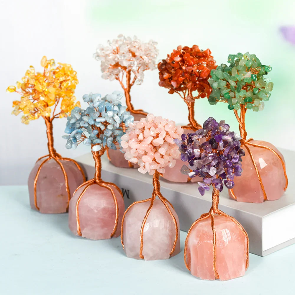 Amethyst Crystal Tree with Rose Quartz Base