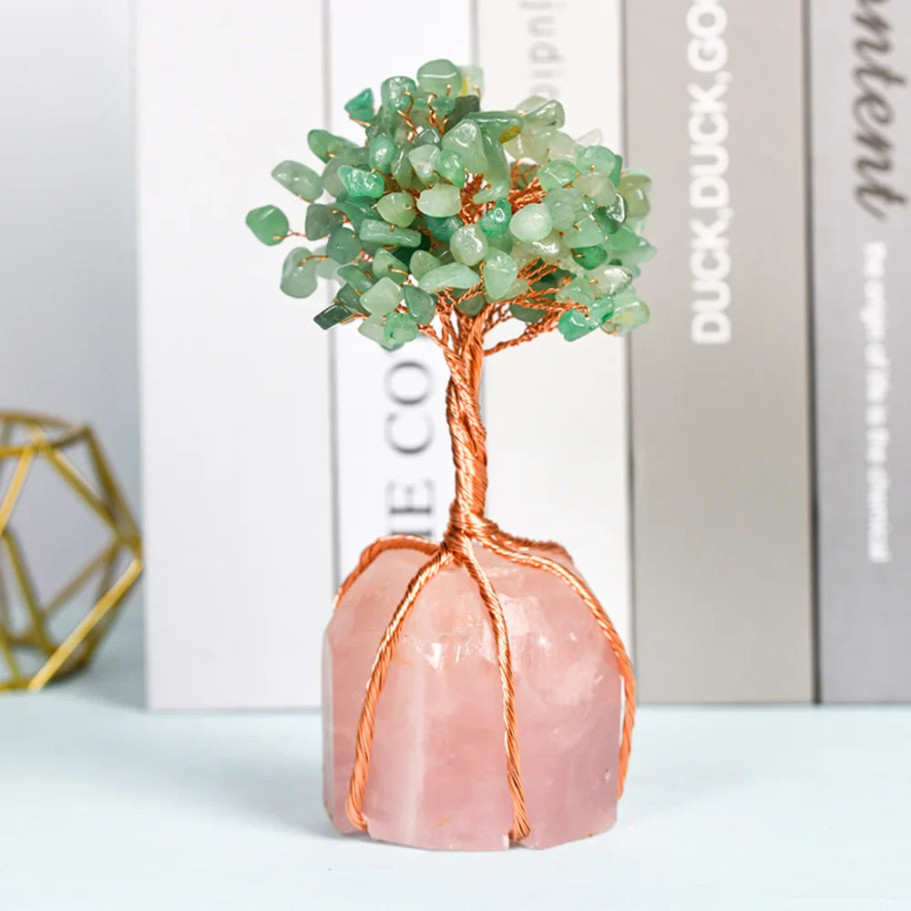 Rose Quartz Crystal Tree with Rose Quartz Base