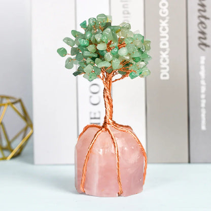 Rose Quartz Crystal Tree with Rose Quartz Base