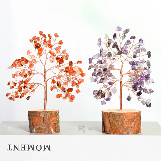Amethyst Crystal Tree with Wooden Base