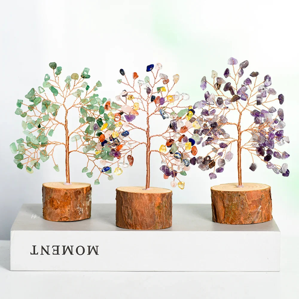 Citrine Crystal Tree with Wooden Base