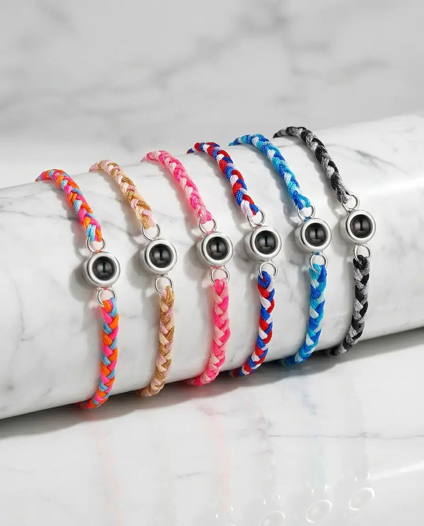 Custom Braided Photo Projection Bracelet - Picture Inside Rope IfShe Jewelry