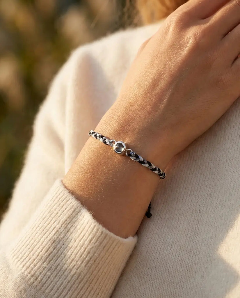 Custom Braided Photo Projection Bracelet - Picture Inside Rope IfShe Jewelry