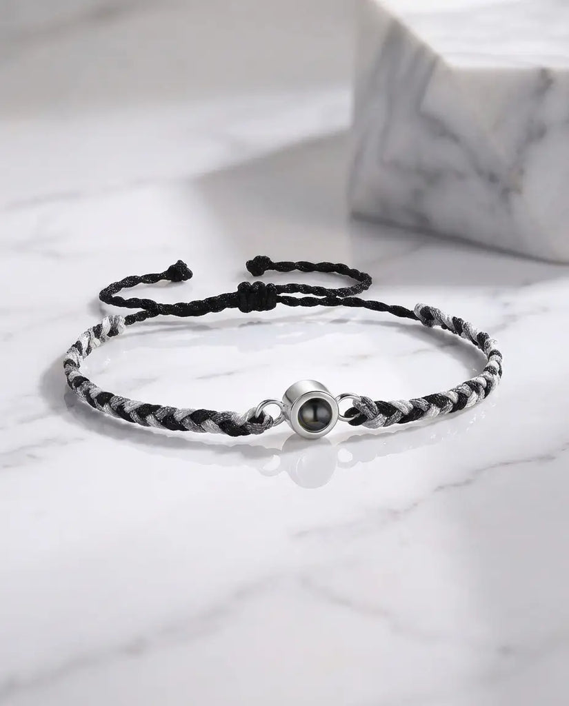 Custom Braided Photo Projection Bracelet - Picture Inside Rope IfShe Jewelry