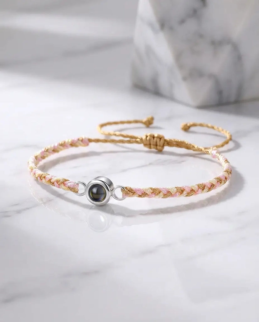 Custom Braided Photo Projection Bracelet - Picture Inside Rope IfShe Jewelry