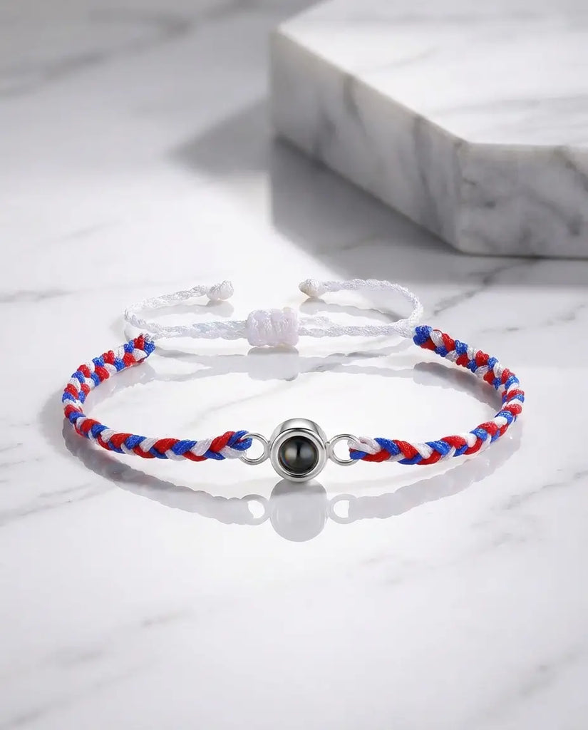 Custom Braided Photo Projection Bracelet - Picture Inside Rope IfShe Jewelry