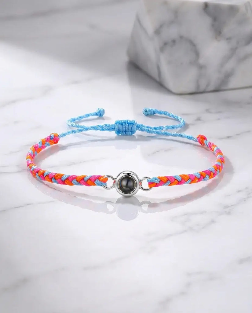 Custom Braided Photo Projection Bracelet - Picture Inside Rope IfShe Jewelry